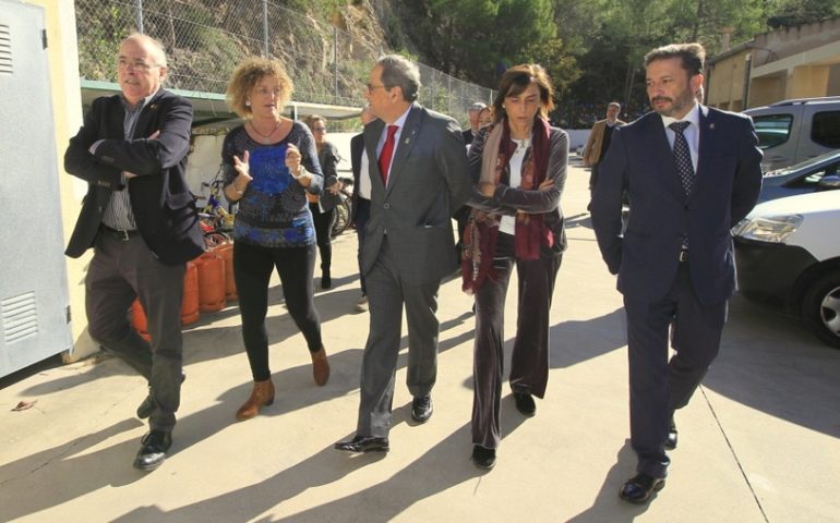 El President Quim Torra i el conseller Josep Bargalló han visitat l'escola Ventijol de Blanes. Foto: Aj. Blanes
